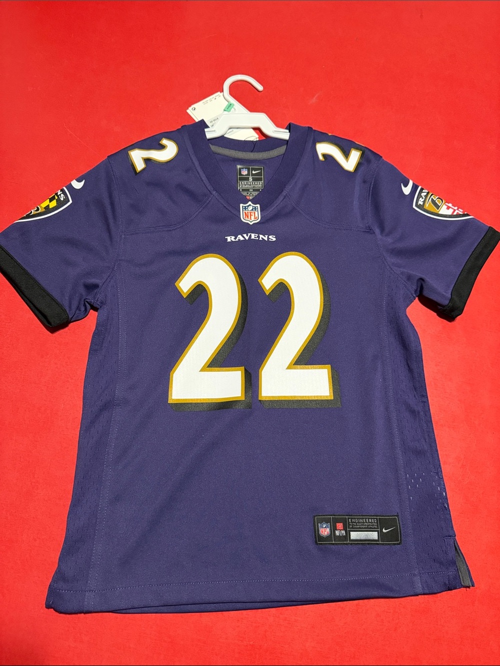 NWT Nike Baltimore Ravens Youth #22 Purple Football Jersey